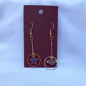 Moon star space earrings